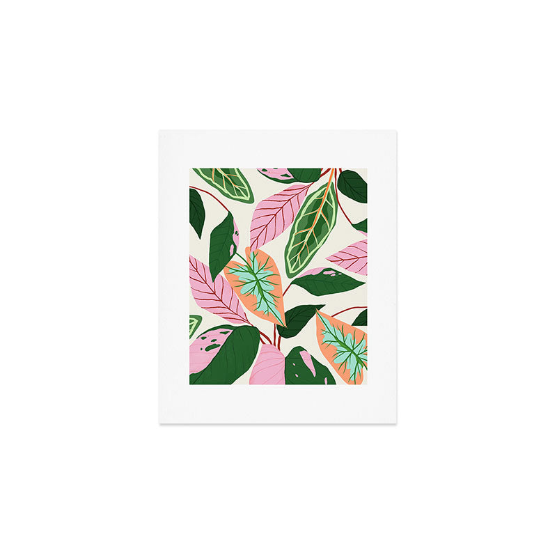 The Inseparable V.01, Nature Botanical Plants, Blush Leaves Modern Boho, Pastel Illustration Garden Art Print Gallery Image 1