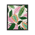 The Inseparable V.01, Nature Botanical Plants, Blush Leaves Modern Boho, Pastel Illustration Garden Framed Canvas Print Gallery Image 6
