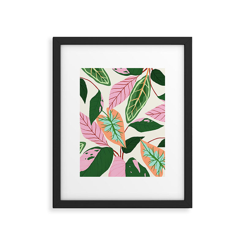The Inseparable V.01, Nature Botanical Plants, Blush Leaves Modern Boho, Pastel Illustration Garden Framed Art Print Gallery Image 5