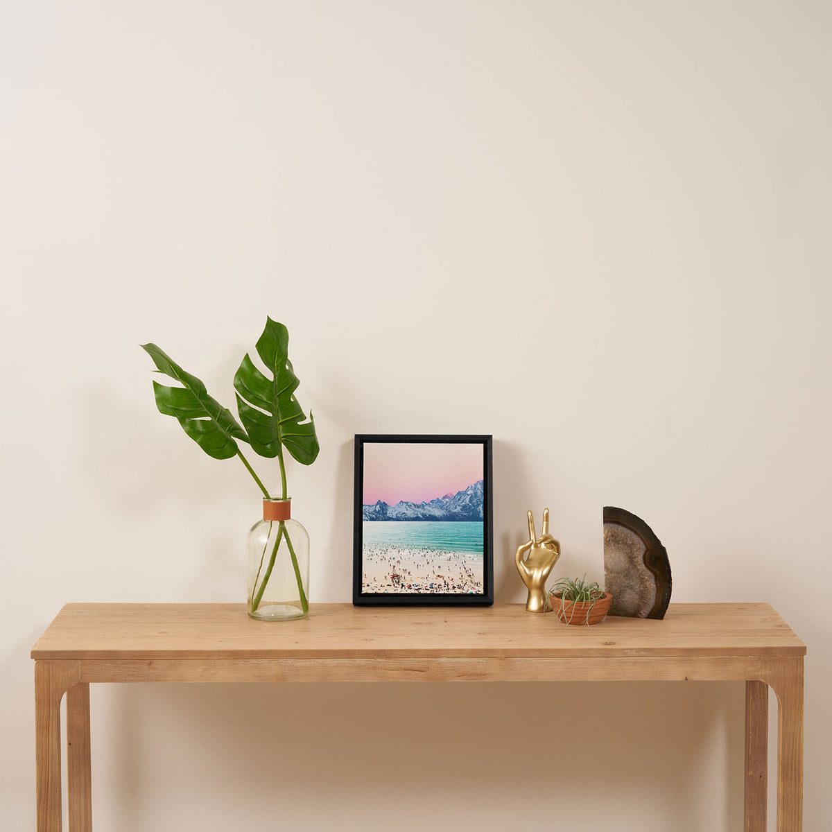 The Island, Pastel Tropical Beach, Travel Nature Landscape, Surrealism Photography Summer Framed Canvas Print Gallery Image 4