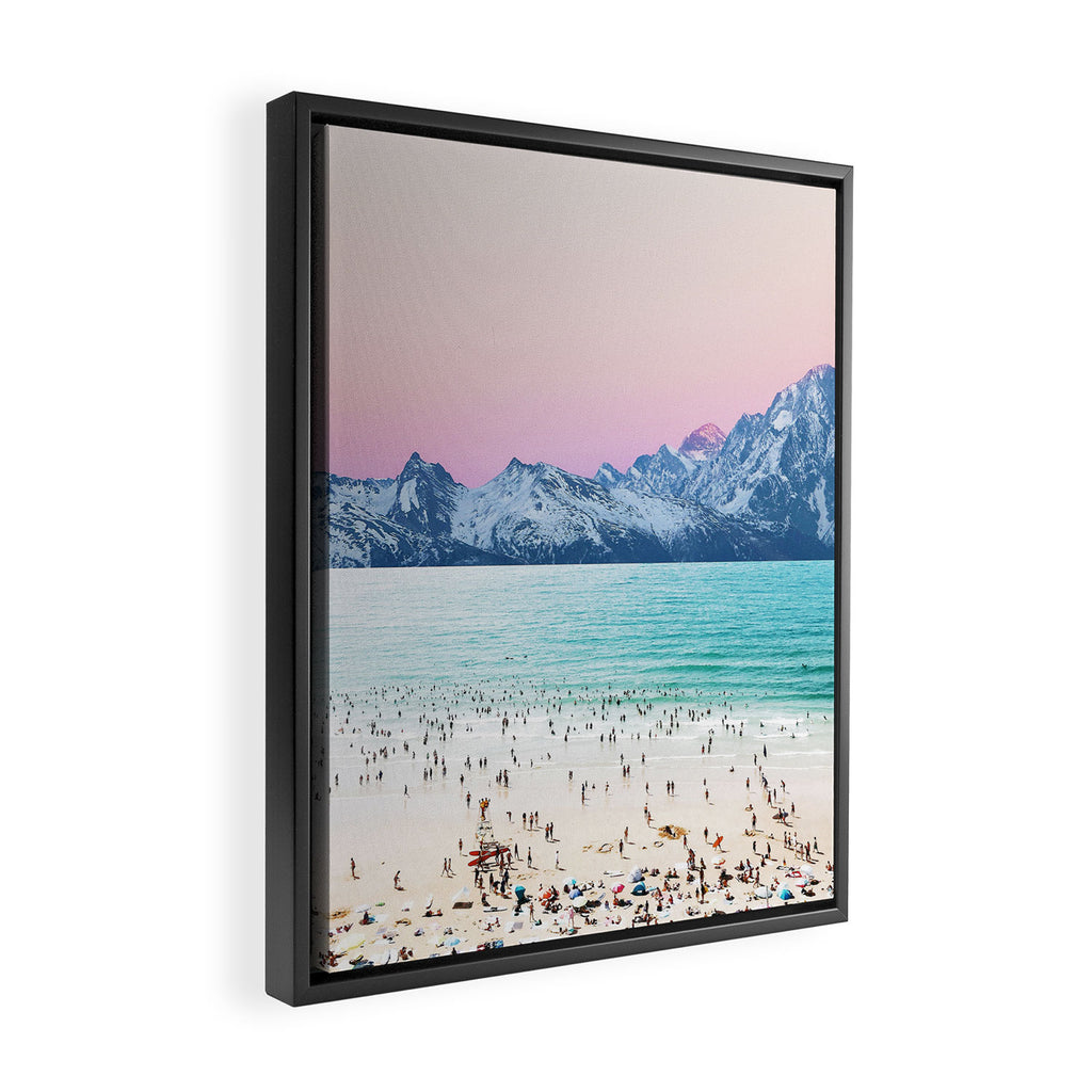 The Island, Pastel Tropical Beach, Travel Nature Landscape, Surrealism Photography Summer Framed Canvas Print Gallery Image 2