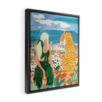 The Italian View, Woman Tiger Travel, Europe Architecture Illustration, Animals Bohemian Framed Canvas Print Gallery Image 2