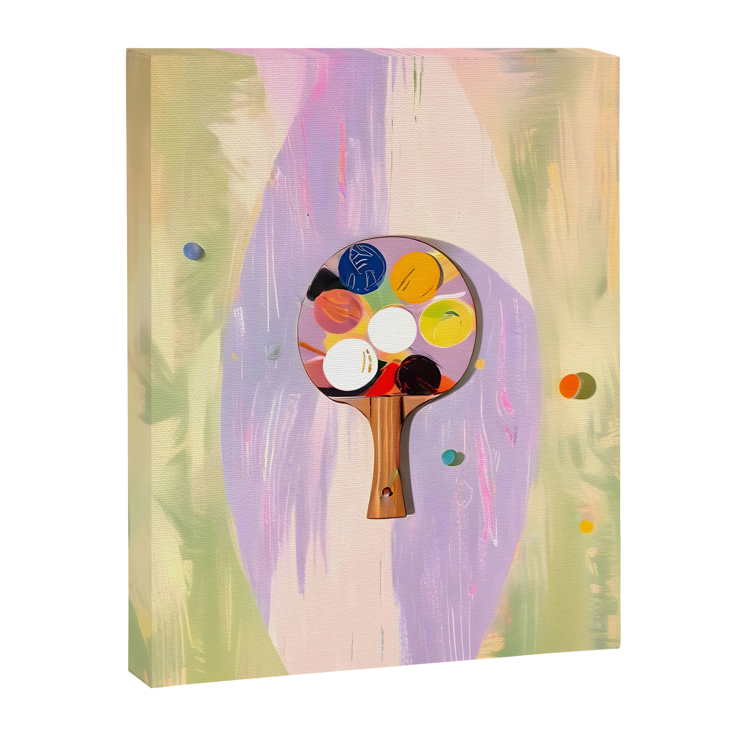 The Juggle Is Real. Ping-Pong Table Tennis Hustle, Sports Active Painting, Eclectic Bohemian Contemporary Motivation, Boss Mindset Work For Yourself Independence Illustration Canvas Print Gallery Image 6
