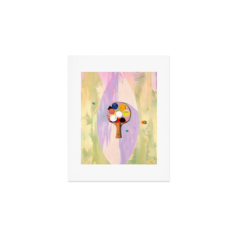 The Juggle Is Real. Ping-Pong Table Tennis Hustle, Sports Active Painting, Eclectic Bohemian Contemporary Motivation, Boss Mindset Work For Yourself Independence Illustration Art Print Gallery Image 1
