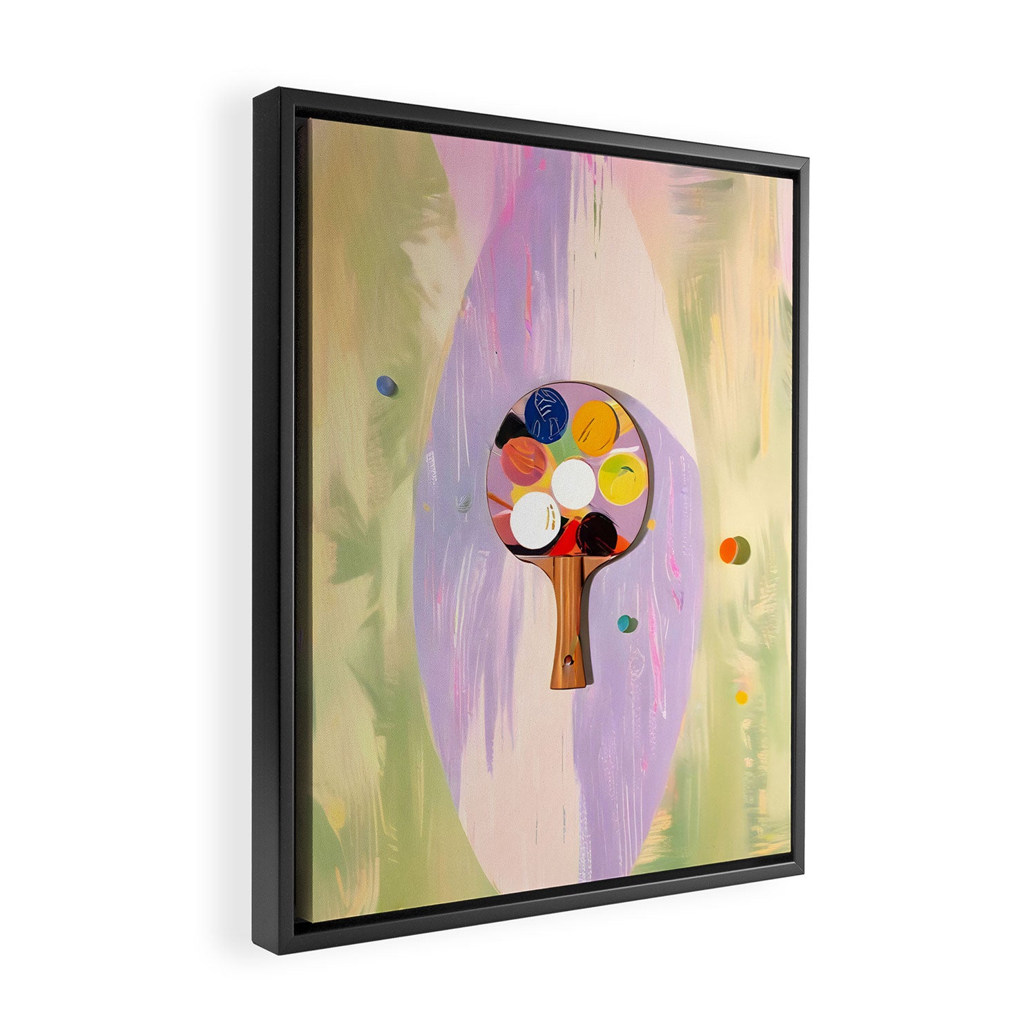The Juggle Is Real. Ping-Pong Table Tennis Hustle, Sports Active Painting, Eclectic Bohemian Contemporary Motivation, Boss Mindset Work For Yourself Independence Illustration Framed Canvas Print Gallery Image 2