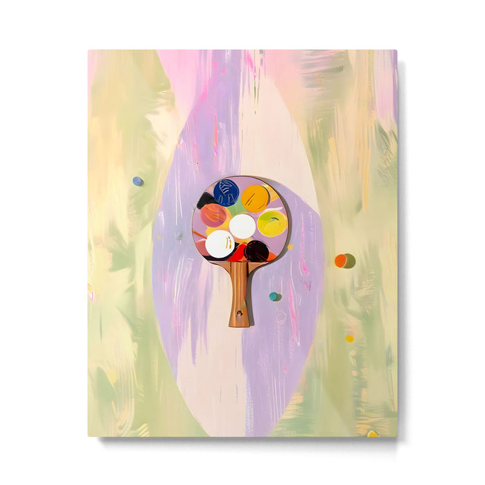 The Juggle Is Real. Ping-Pong Table Tennis Hustle, Sports Active Painting, Eclectic Bohemian Contemporary Motivation, Boss Mindset Work For Yourself Independence Illustration Metal Print Gallery Image 1
