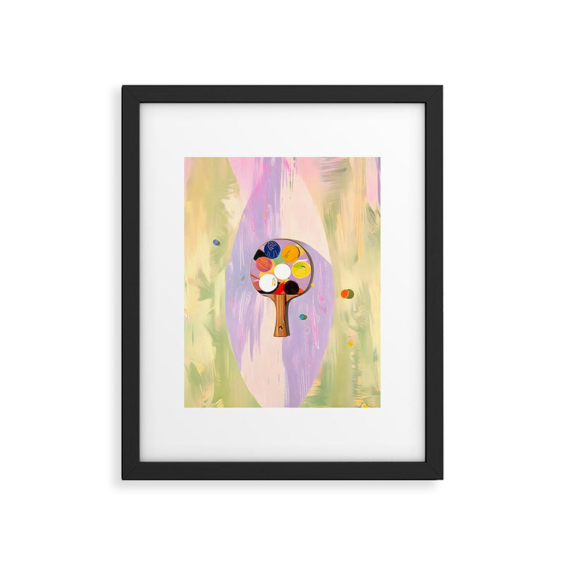 The Juggle Is Real. Ping-Pong Table Tennis Hustle, Sports Active Painting, Eclectic Bohemian Contemporary Motivation, Boss Mindset Work For Yourself Independence Illustration Framed Art Print Gallery Image 5