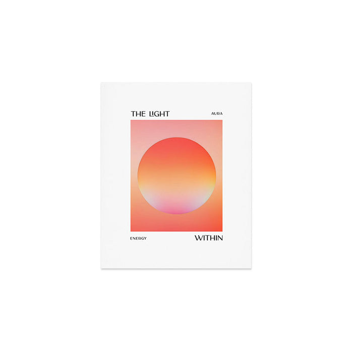 The Light Within, Spiritual Positivity Yoga Aura, Energy Soft Gradient Iridescent Glow, Mindfulness Graphic Design Motivational  Art Print Gallery Image 1