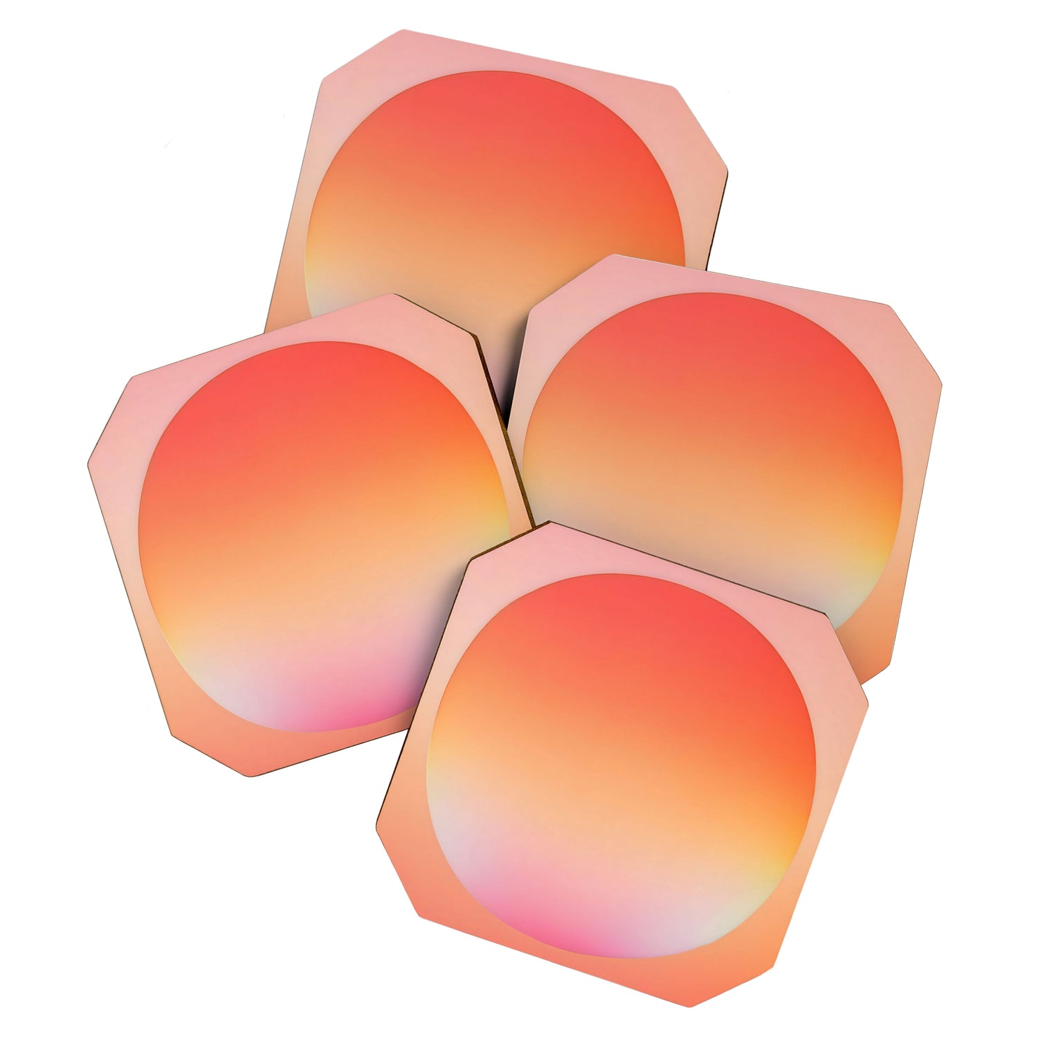 The Light Within, Spiritual Positivity Yoga Aura, Energy Soft Gradient Iridescent Glow, Mindfulness Graphic Design Motivational  Coaster Gallery Image 1