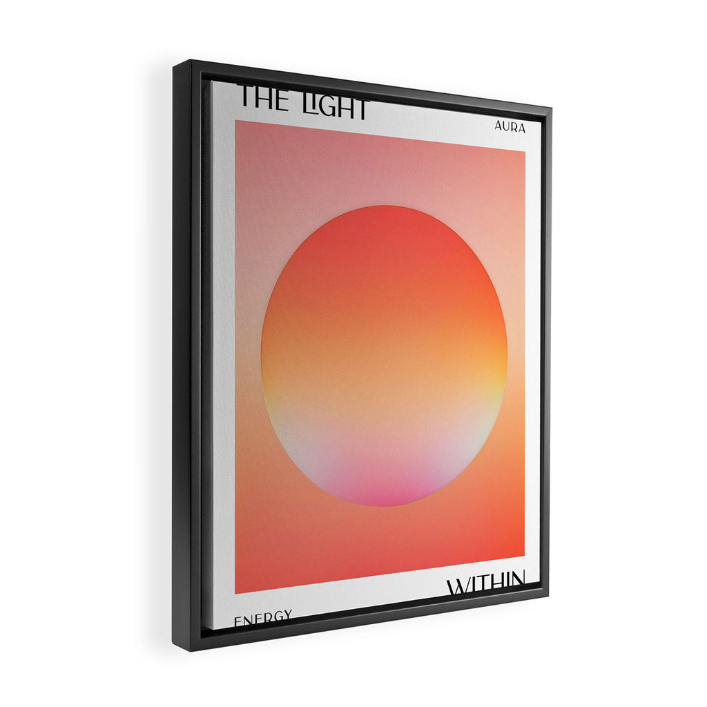The Light Within, Spiritual Positivity Yoga Aura, Energy Soft Gradient Iridescent Glow, Mindfulness Graphic Design Motivational  Framed Canvas Print Gallery Image 2