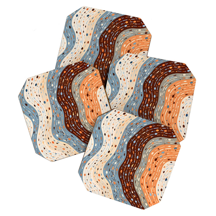 The Little Things Always_Abstract Line Art Drawing_Eclectic Bohemian Pattern Texture Shapes Coaster Gallery Image 1