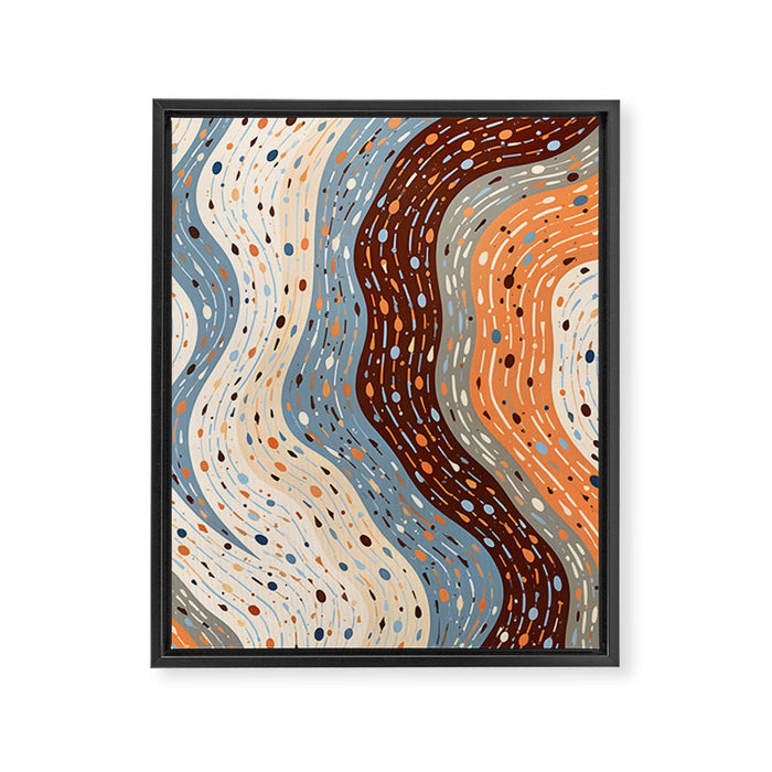 The Little Things Always_Abstract Line Art Drawing_Eclectic Bohemian Pattern Texture Shapes Framed Canvas Print Gallery Image 1