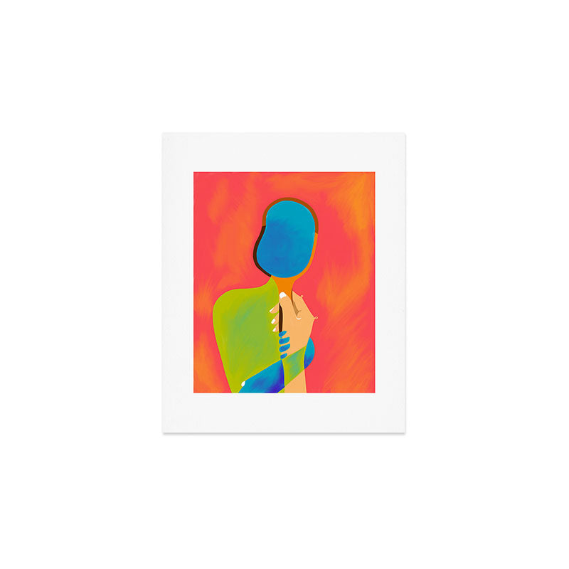 The One To Hold a Mirror Up To Me, Abstract Human Expression, Introspection Mindfulness Retrospection, Hand Body Maximalism Eclectic, Bohemian Contemporary Modern Painting Art Print Gallery Image 1