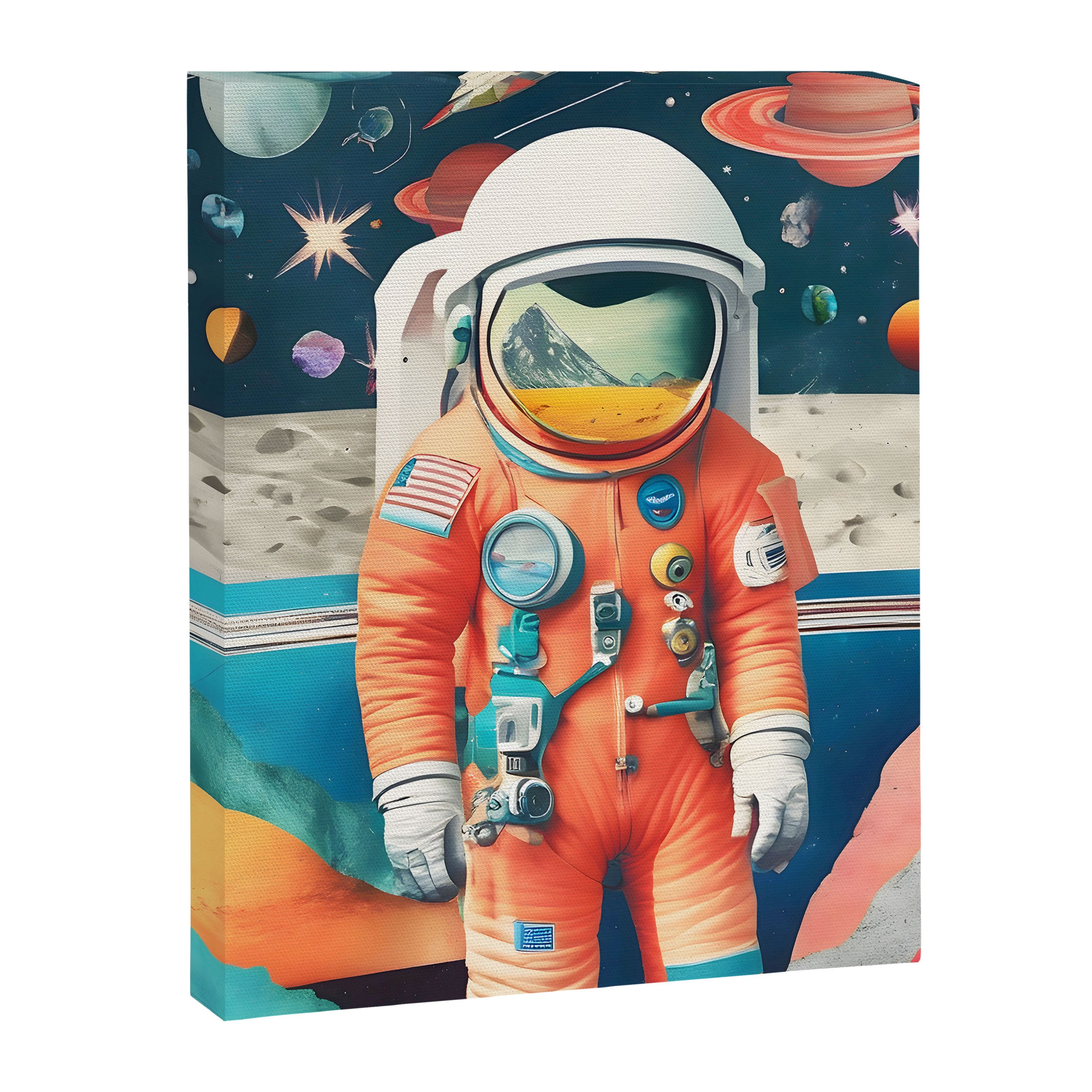 The Outsider Syndrome, Astronaut Space Travel Galaxy Surrealism, Individuality Blush Photography Plants Mars Moon Eclectic Concept Canvas Print Gallery Image 6