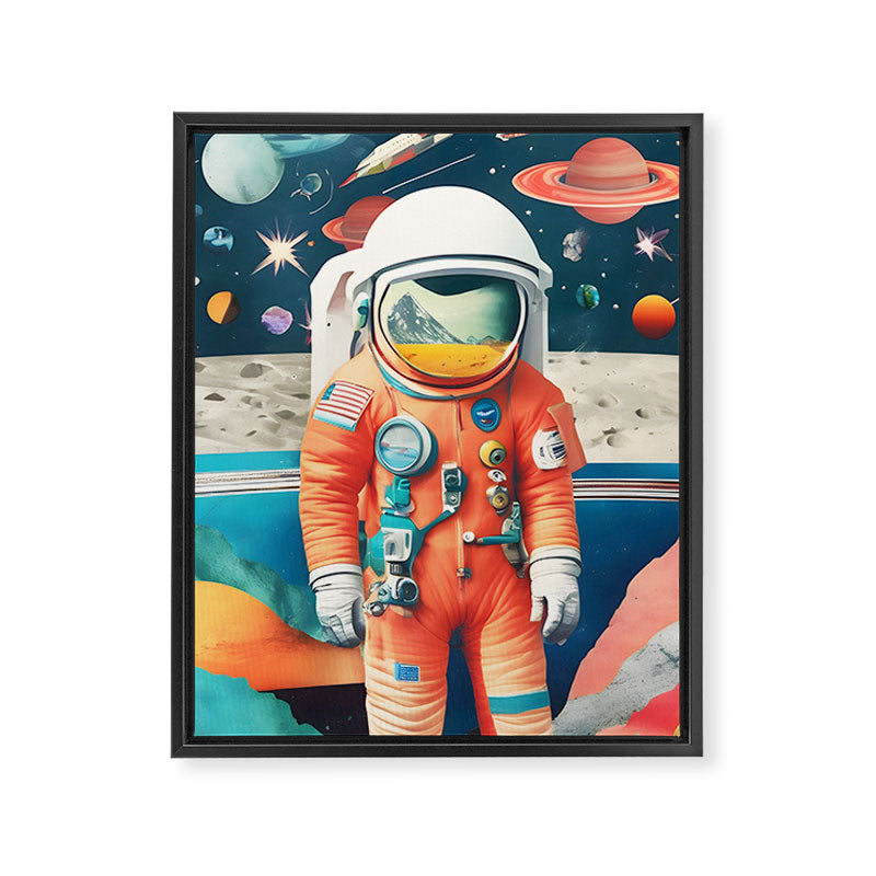 The Outsider Syndrome, Astronaut Space Travel Galaxy Surrealism, Individuality Blush Photography Plants Mars Moon Eclectic Concept Framed Canvas Print Gallery Image 6