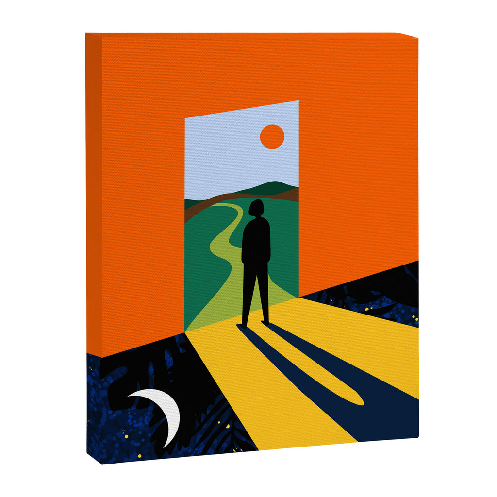 The Path Ahead, Abstract Concept Positivity Growth Mindset People, Eclectic Inspire Bohemian Contemporary Modern Pop Art Canvas Print Gallery Image 6