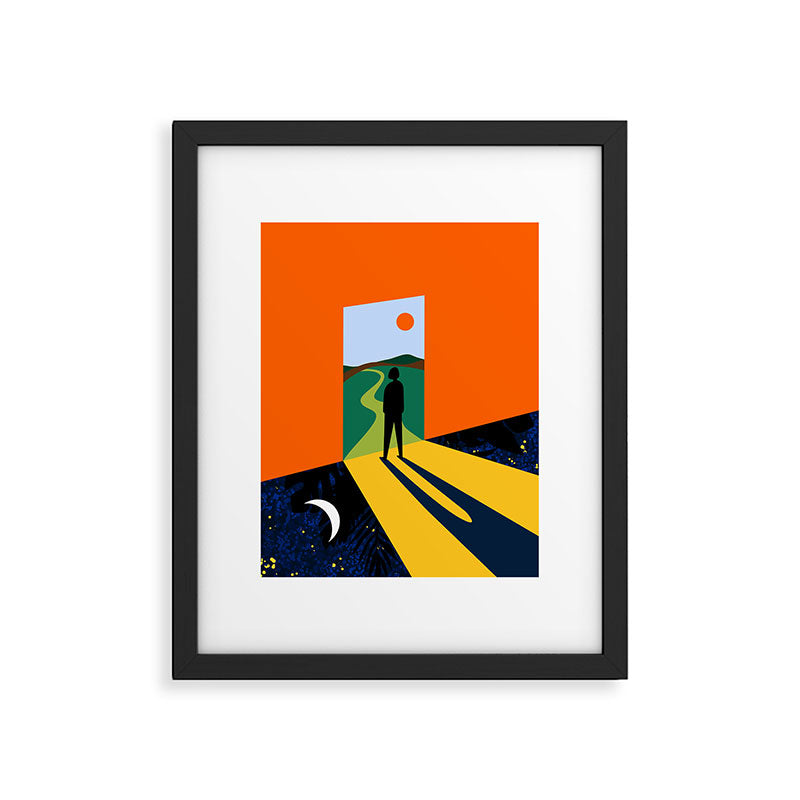 The Path Ahead, Abstract Concept Positivity Growth Mindset People, Eclectic Inspire Bohemian Contemporary Modern Pop Art Framed Art Print Gallery Image 5