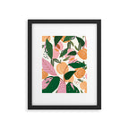 The Peach Garden , Vintage Botanical Tropical Jungle, Fruits Plants Pastel Summer Forest Framed Art Print Gallery Image 5