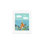 The Pursuit Of Happiness, Woman Ocean Travel Swim Illustration, Bohemian Fashion Tropical Art Print Gallery Image 1