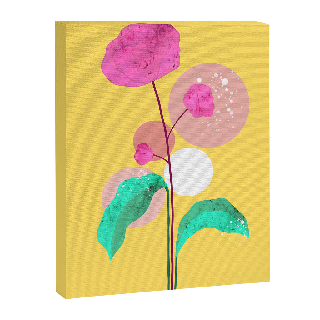 The Rare Bloom, Abstract Nature Floral Graphic, Eclectic Bohemian Modern, Pop of Color Illustration Canvas Print Gallery Image 6