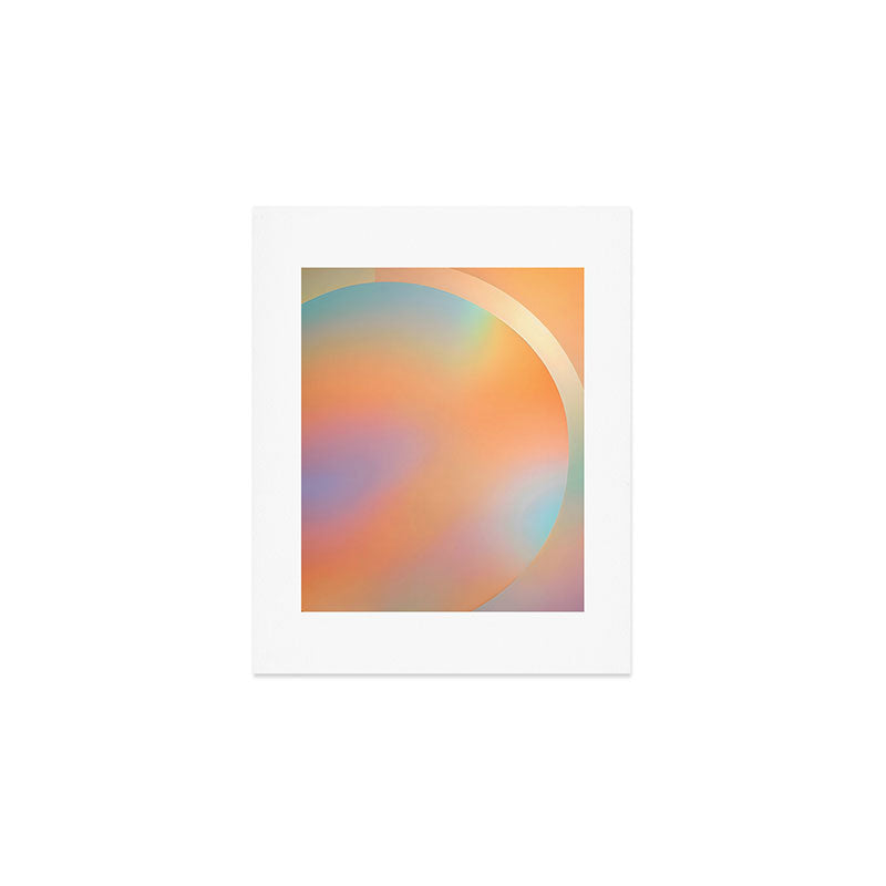 The Ring, Pastel Soft Gradient Shading, Geometrical Circle of Life Graphic, Digital Shapes Eclectic Modern, Futuristic Mindful Eclectic Meditation, Bohemian Yoga Spiritual Art Print Gallery Image 1