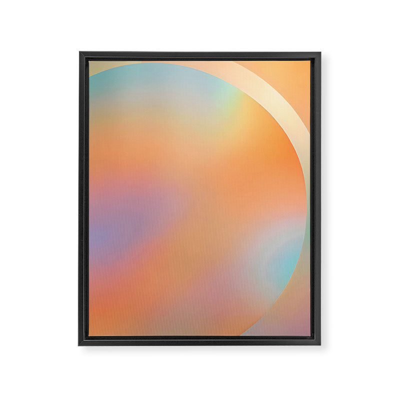 The Ring, Pastel Soft Gradient Shading, Geometrical Circle of Life Graphic, Digital Shapes Eclectic Modern, Futuristic Mindful Eclectic Meditation, Bohemian Yoga Spiritual Framed Canvas Print Gallery Image 6