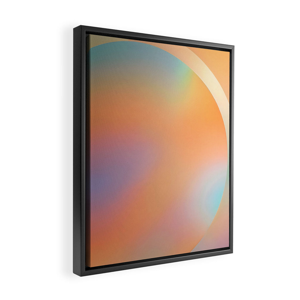 The Ring, Pastel Soft Gradient Shading, Geometrical Circle of Life Graphic, Digital Shapes Eclectic Modern, Futuristic Mindful Eclectic Meditation, Bohemian Yoga Spiritual Framed Canvas Print Gallery Image 2