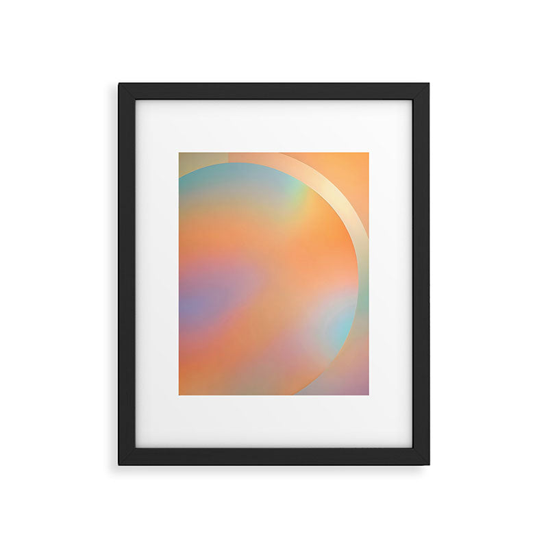 The Ring, Pastel Soft Gradient Shading, Geometrical Circle of Life Graphic, Digital Shapes Eclectic Modern, Futuristic Mindful Eclectic Meditation, Bohemian Yoga Spiritual Framed Art Print Gallery Image 5