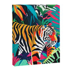 The Tigress, Fearless Wild Animal Tropical Jungle, Multicolor Cat Confidence Peaceful Calm Bohemian Eclectic Canvas Print Gallery Image 6