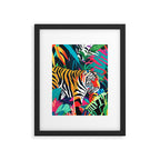 The Tigress, Fearless Wild Animal Tropical Jungle, Multicolor Cat Confidence Peaceful Calm Bohemian Eclectic Framed Art Print Gallery Image 5