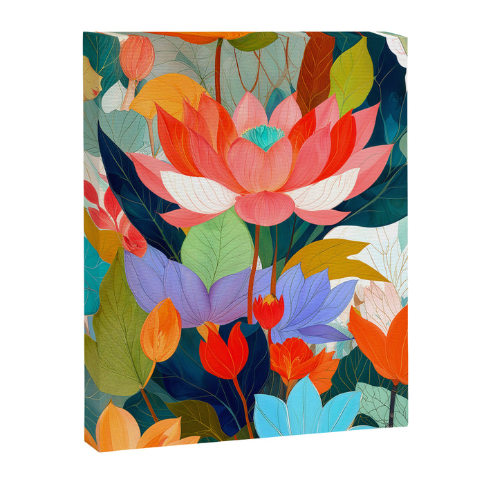 The Velvet Garden, Pastel Floral Botanical Nature, Vintage Plants Illustration Flowers, Bohemian Eclectic Blossom Bloom Meadow Painting Canvas Print Gallery Image 1