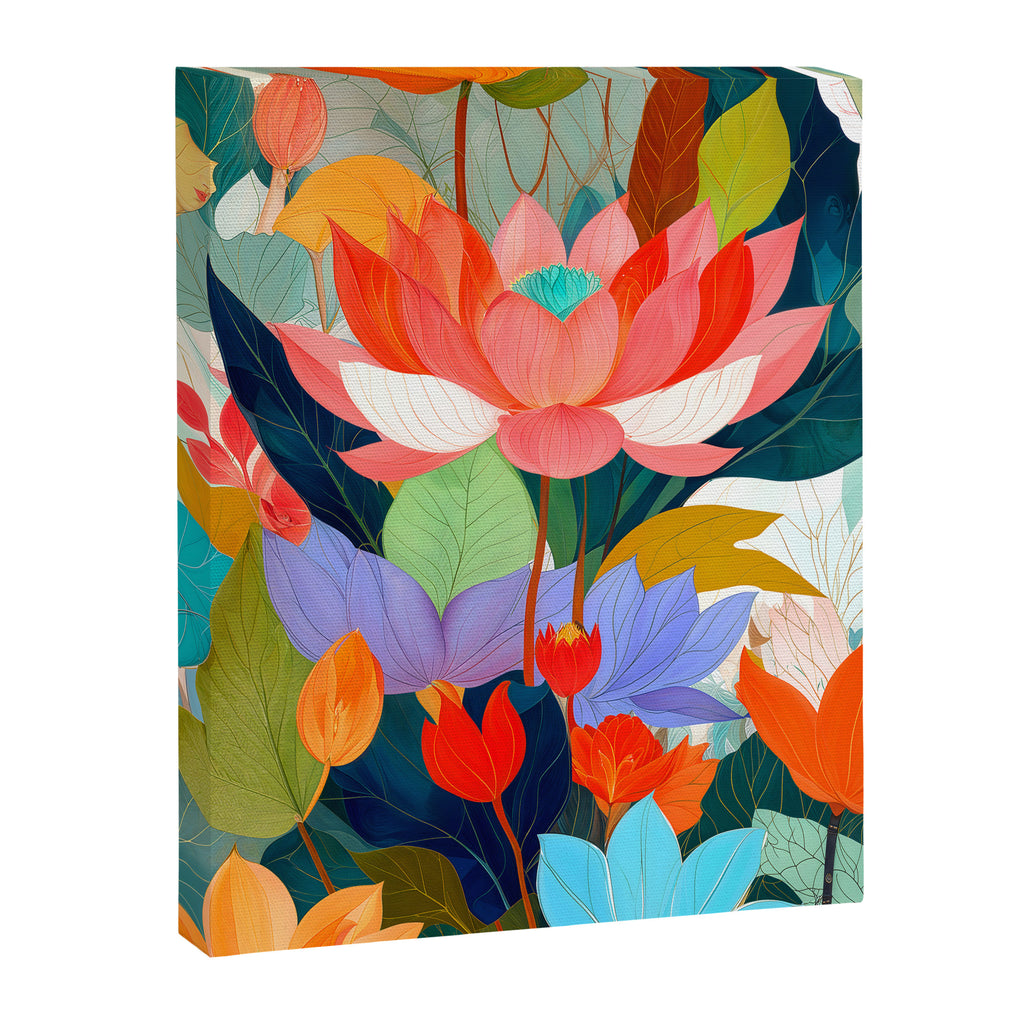 The Velvet Garden, Pastel Floral Botanical Nature, Vintage Plants Illustration Flowers, Bohemian Eclectic Blossom Bloom Meadow Painting Canvas Print Gallery Image 6