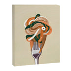This Too Shall Pasta | Funny Quote Positivity Food Typography, Italian Illustration Noodles Growth Mindset Pastel Painting Canvas Print Gallery Image 6