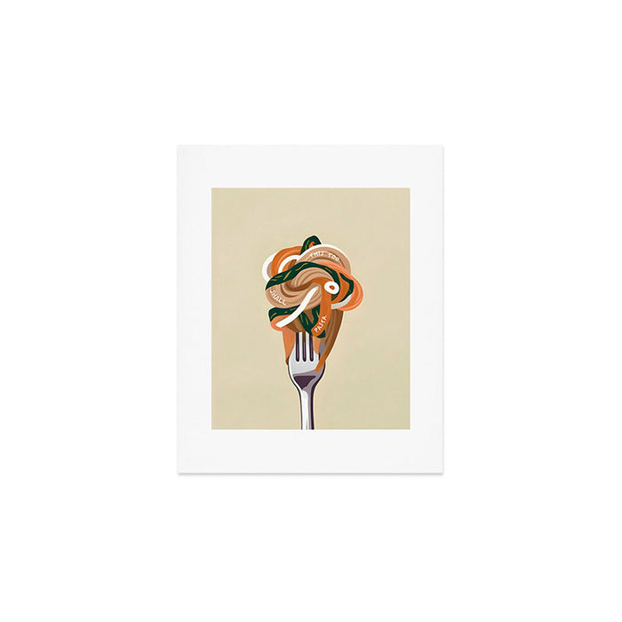 This Too Shall Pasta | Funny Quote Positivity Food Typography, Italian Illustration Noodles Growth Mindset Pastel Painting Art Print Gallery Image 1