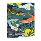 Three Crocodiles_Wildlife Jungle Animals Forest_Whimsical Scary Quirky Crocs_Eclectic Tropical Canvas Print Gallery Image 6