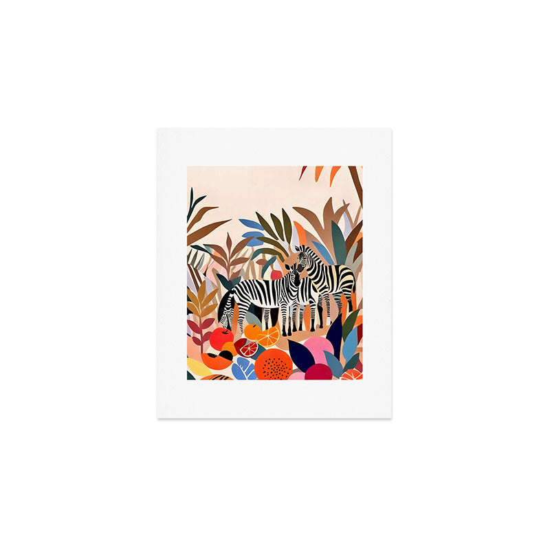 Three Zebras Art Print Gallery Image 1