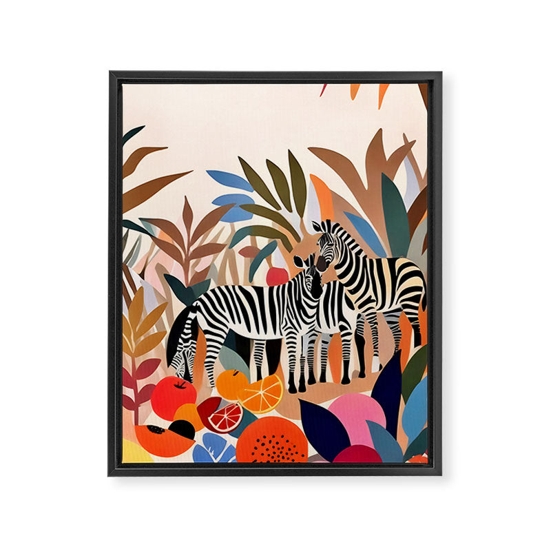 Three Zebras Framed Canvas Print Gallery Image 6