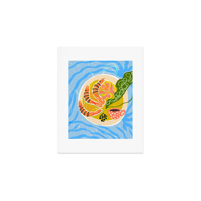 Tiger Shrimp Seafood Platter Art Print Gallery Image 1