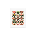 Tiles & Botanicals, Nature Plants Pastel Moroccan Painting, Bohemian Chic Geometric Vintage Illustration Art Print Gallery Image 1