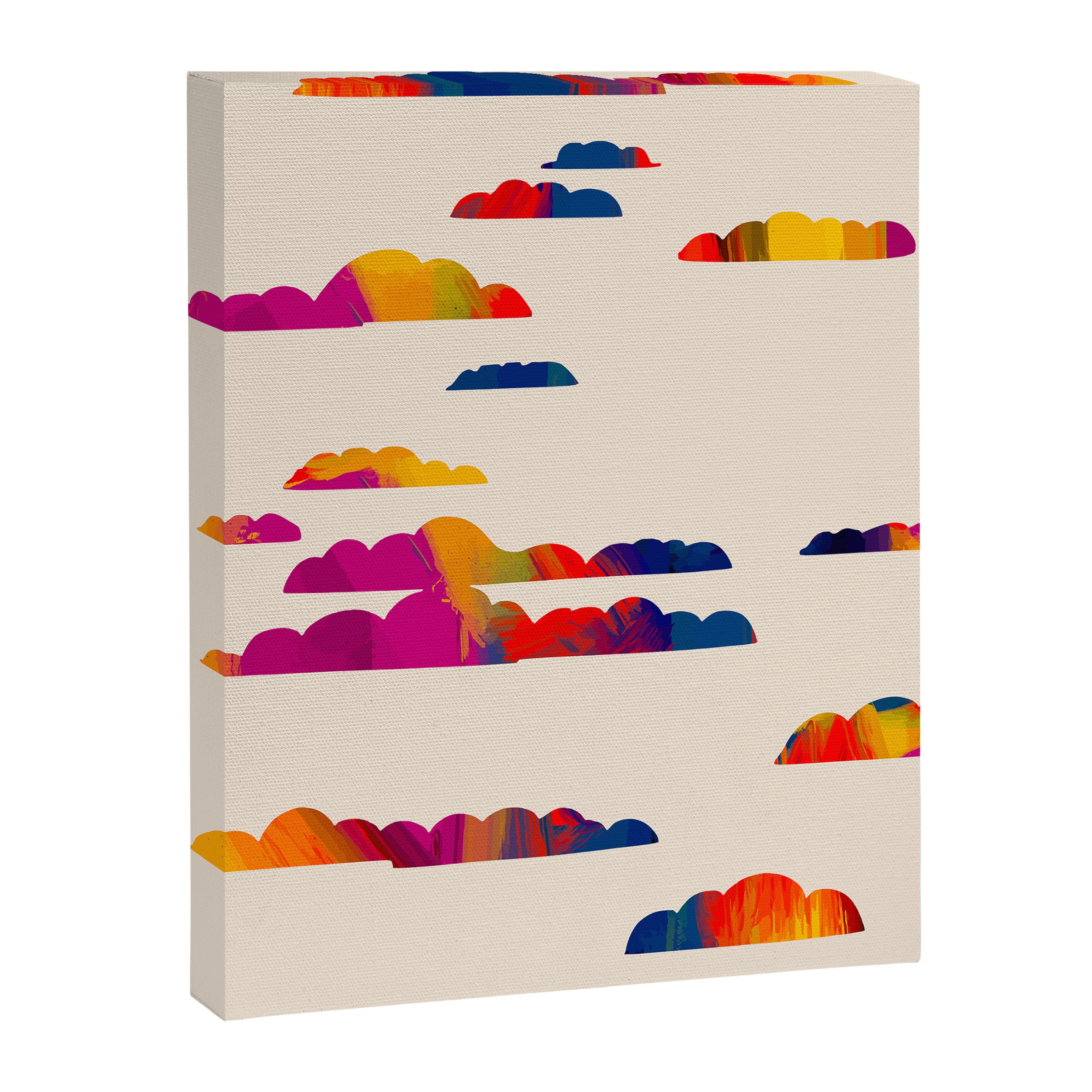 Totem Clouds, Colorful Sky Vibrant Eclectic Bohemian, Abstract Positivity Good Vibes Boho Contemporary Modern Painting Canvas Print Gallery Image 6