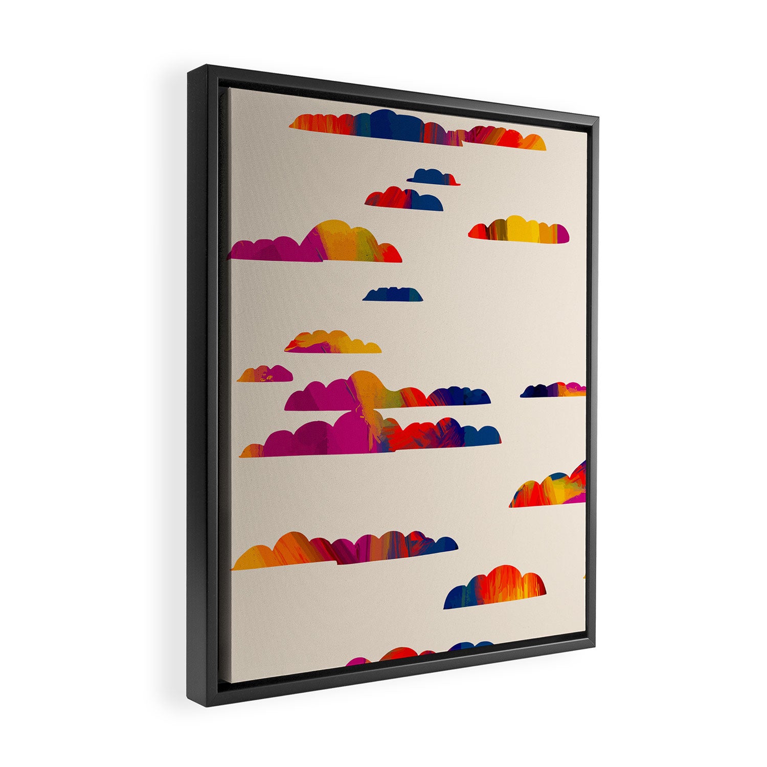 Totem Clouds, Colorful Sky Vibrant Eclectic Bohemian, Abstract Positivity Good Vibes Boho Contemporary Modern Painting Framed Canvas Print Gallery Image 2