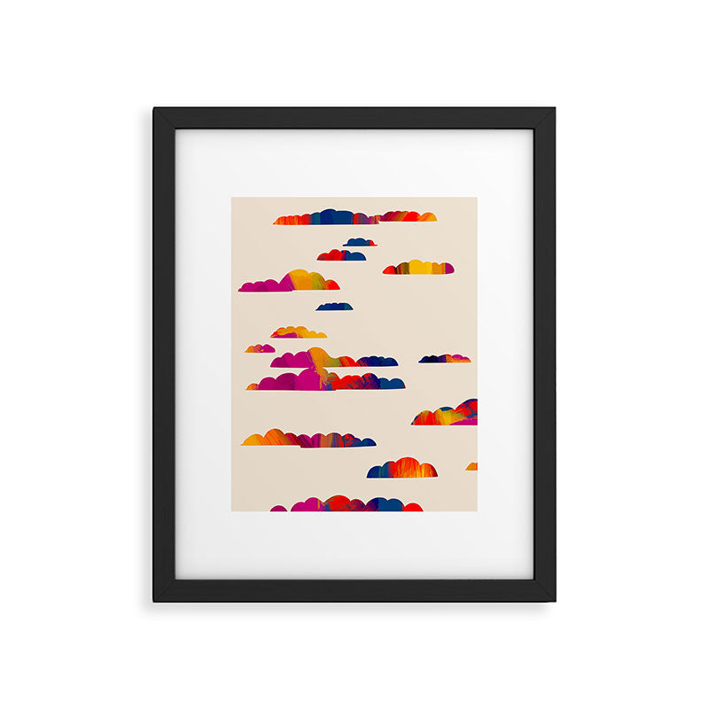 Totem Clouds, Colorful Sky Vibrant Eclectic Bohemian, Abstract Positivity Good Vibes Boho Contemporary Modern Painting Framed Art Print Gallery Image 5