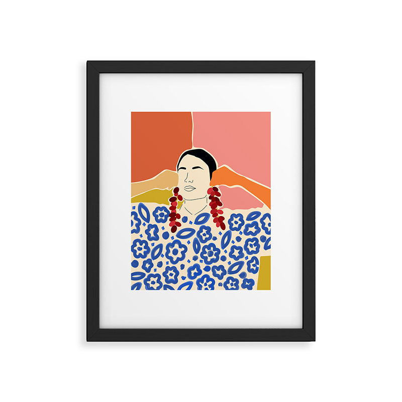 Trends, Bohemian Abstract Matisse Woman, Fashion Grapes Eclectic Illustration, Colorful Boho Contemporary Modern  Framed Art Print Gallery Image 5