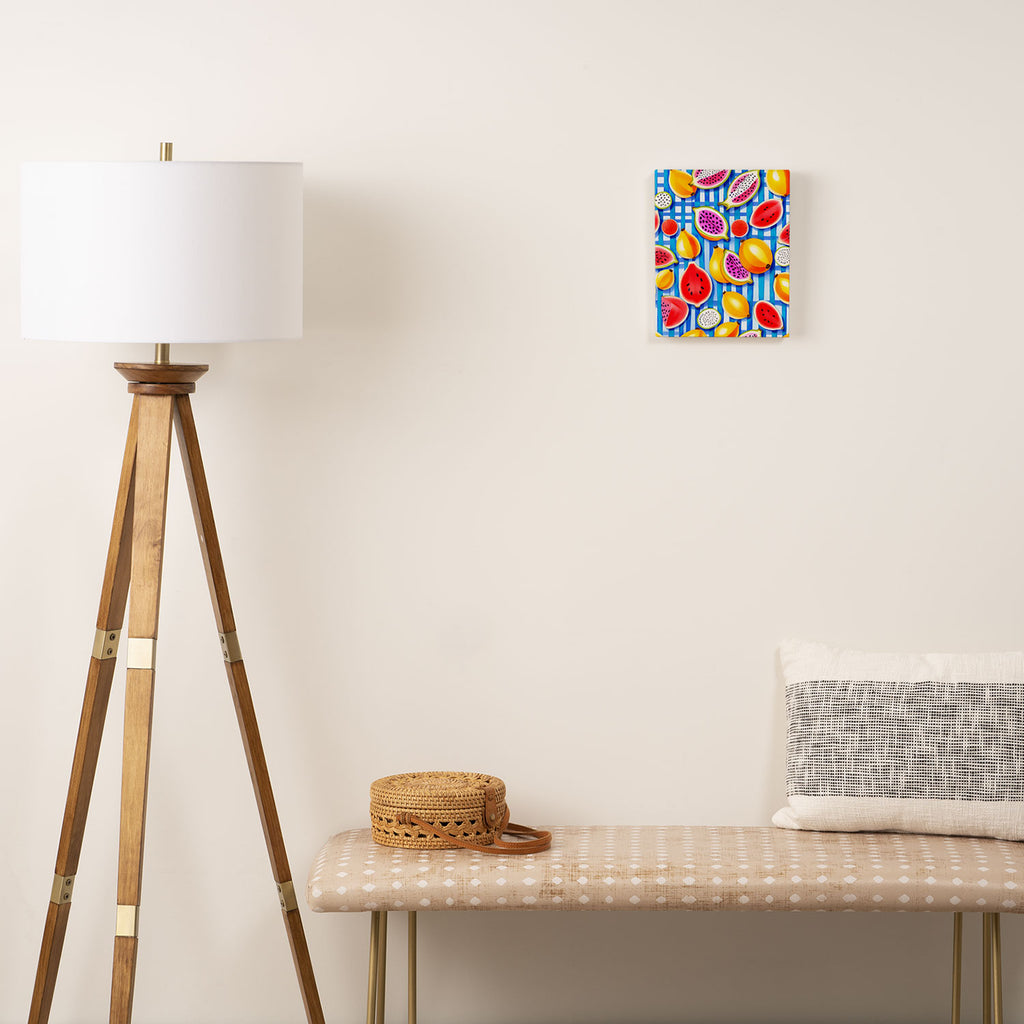 Tropical Fruit Pop, Colorful Eclectic Mango Dragon Fruits, Watermelon Eclectic Juicy Food Picnic  Canvas Print Gallery Image 2