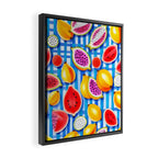 Tropical Fruit Pop, Colorful Eclectic Mango Dragon Fruits, Watermelon Eclectic Juicy Food Picnic  Framed Canvas Print Gallery Image 2