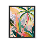 Tropical Jewels, Pastel Jungle Botanical Pastel, Bohemian Eclectic Plants Palms, Exotic Forest Nature Painting Framed Canvas Print Gallery Image 6