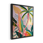 Tropical Jewels, Pastel Jungle Botanical Pastel, Bohemian Eclectic Plants Palms, Exotic Forest Nature Painting Framed Canvas Print Gallery Image 2