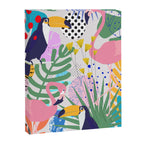 Tropical Spring | Pastel Quirky Modern Bohemian Jungle Botanical | Flamingo Palm Cockatoo Birds Canvas Print Gallery Image 6