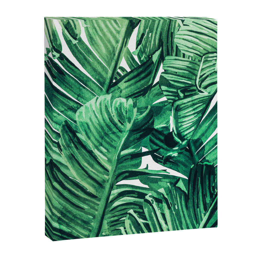 Tropical State of Mind | Watercolor Palm Banana Leaves Painting | Botanical Jungle Bohemian Plants Canvas Print Gallery Image 6