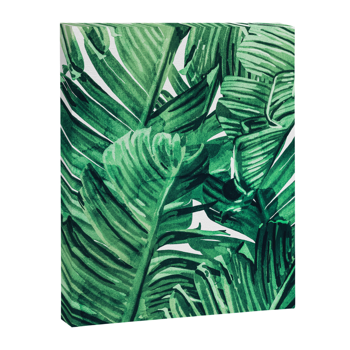 Tropical State of Mind | Watercolor Palm Banana Leaves Painting | Botanical Jungle Bohemian Plants Canvas Print Gallery Image 6